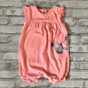 CARTER’S | Butterfly Romper Neon Pink Orange